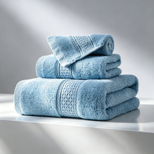 sevenlifeco® 100% Cotton Solid & Texture 3-pc Towel Set