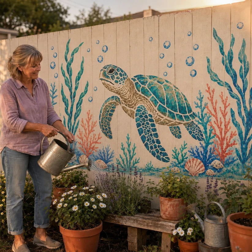 Reusable Ocean Octopus Mural Stencil Set