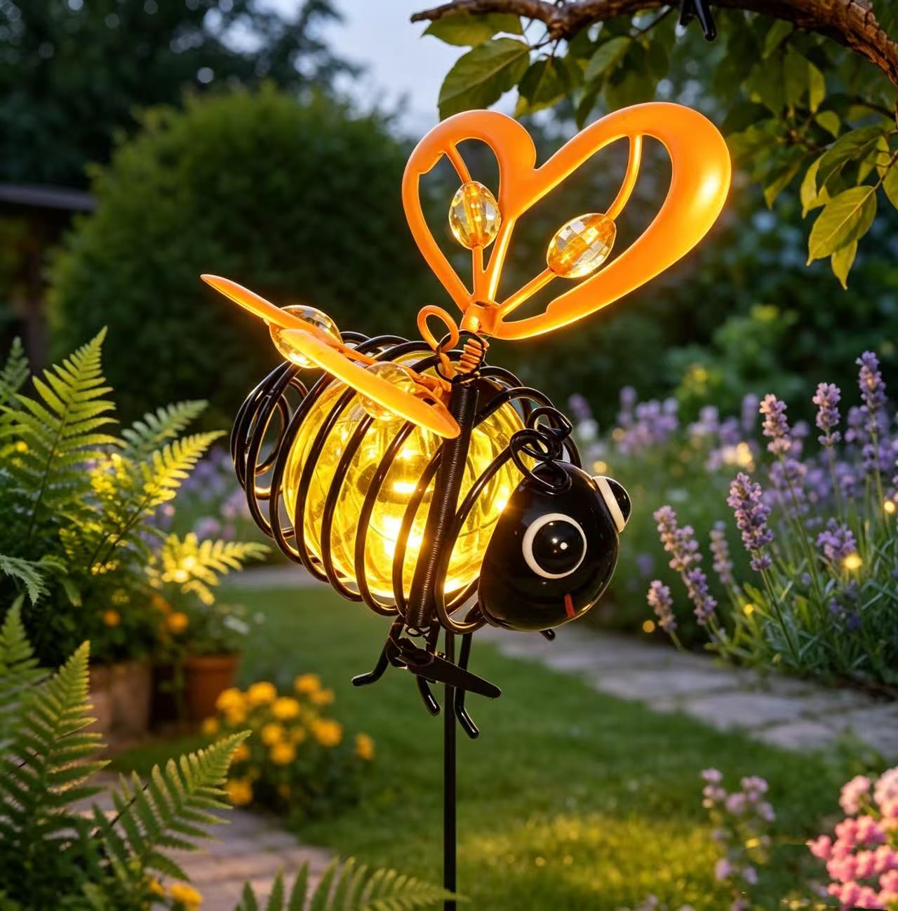 โจ Hanging Solar Bee Light โ Warm Amber Glow, Flicker-Free, Perfect for Garden Parties, Camping, or Kidsโ Rooms โ Spread Joy Day and Night ๐๐