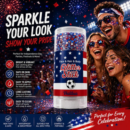 4th of July Glitter Stick | Red, White & Blue Body & Hair Sparkle for Independence Day