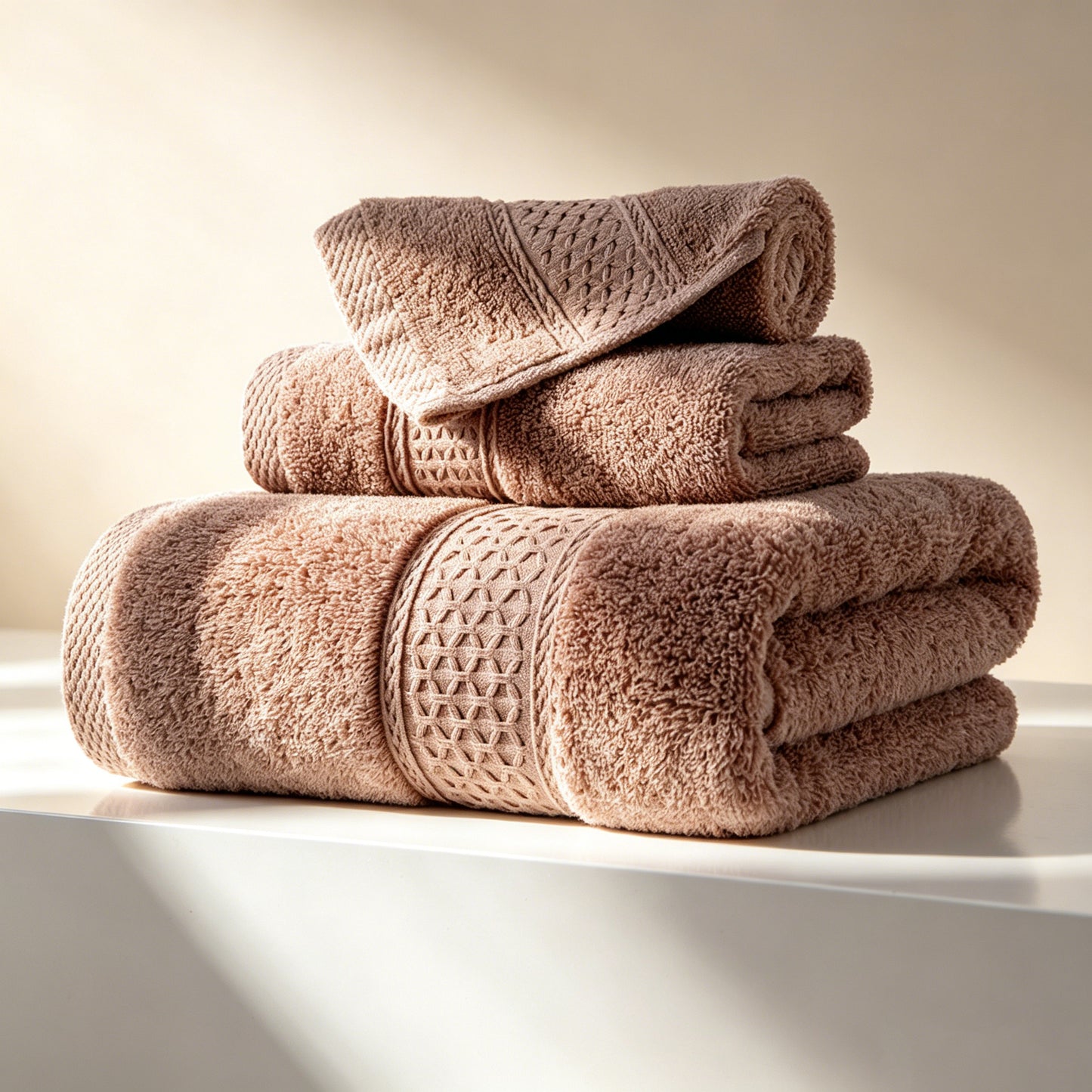 sevenlifeco® 100% Cotton Solid & Texture 3-pc Towel Set