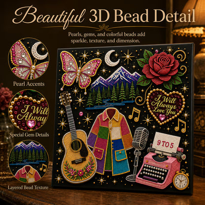 🎤 Premium 3D Pearl Dolly Country Music Tribute Art Kit