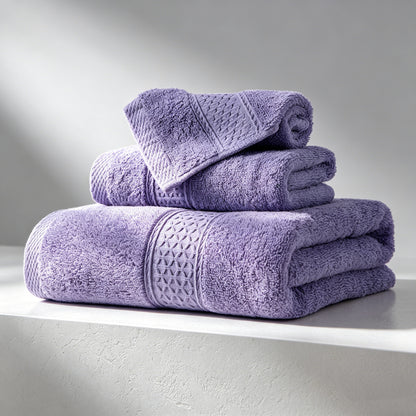 sevenlifeco® 100% Cotton Solid & Texture 3-pc Towel Set