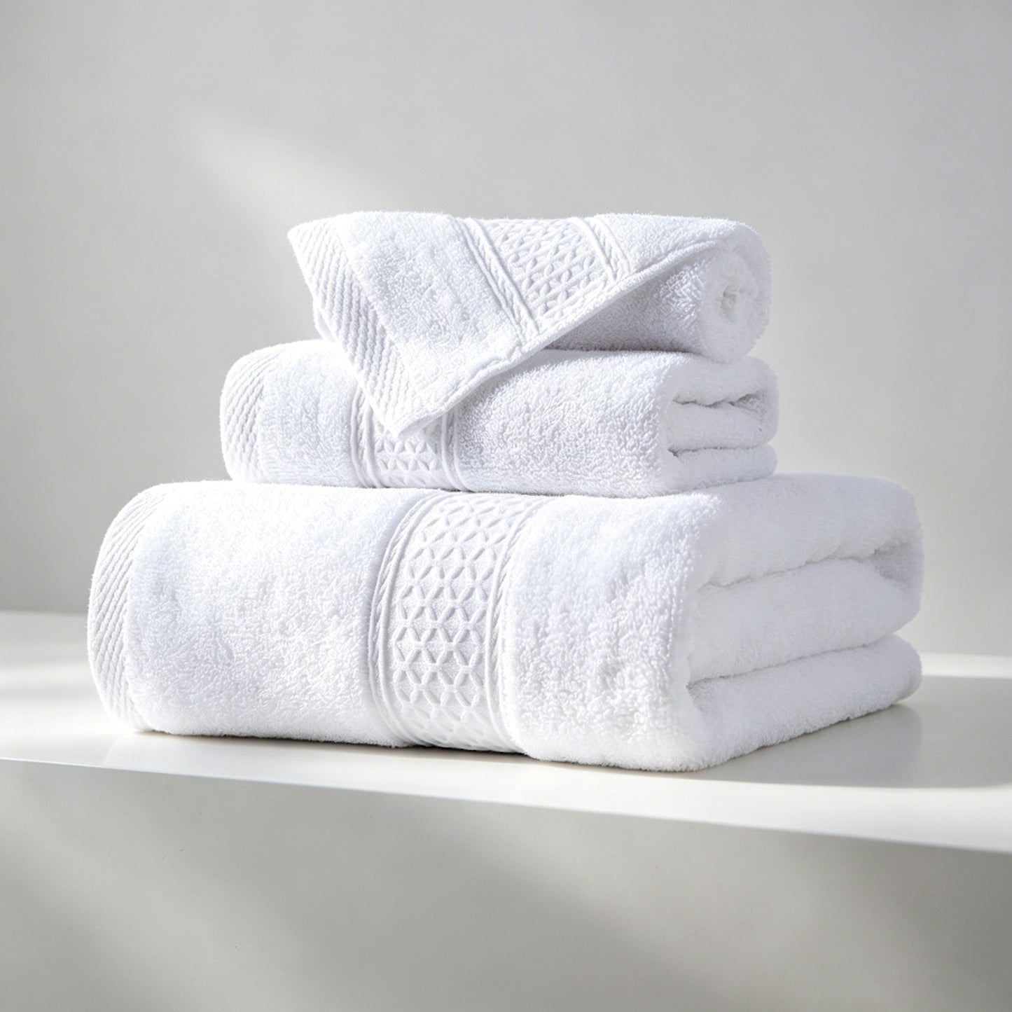 sevenlifeco® 100% Cotton Solid & Texture 3-pc Towel Set