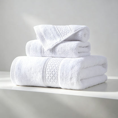 sevenlifeco® 100% Cotton Solid & Texture 3-pc Towel Set