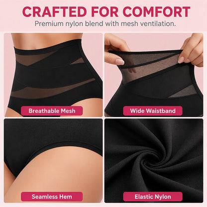 🎁Plus-Size High-Waist Cross Tummy Control Panties