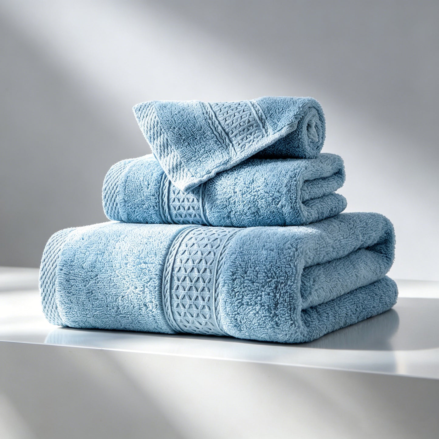 sevenlifeco® 100% Cotton Solid & Texture 3-pc Towel Set