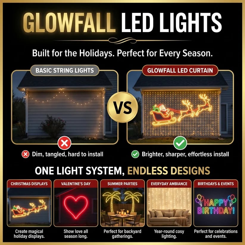 🎄✨Christmas LED House Net & Smart Outdoor Wall Curtain Light