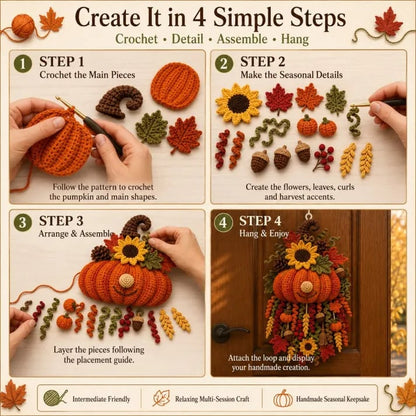 DIY Seasonal 3D Crochet Door Hanger Kit Collection