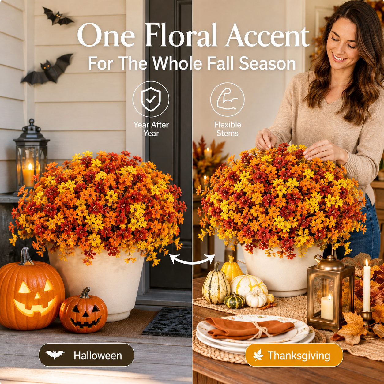 🎁 Last Day 50% OFF - Fall Artificial Flowers For Halloween & Autumn Decor