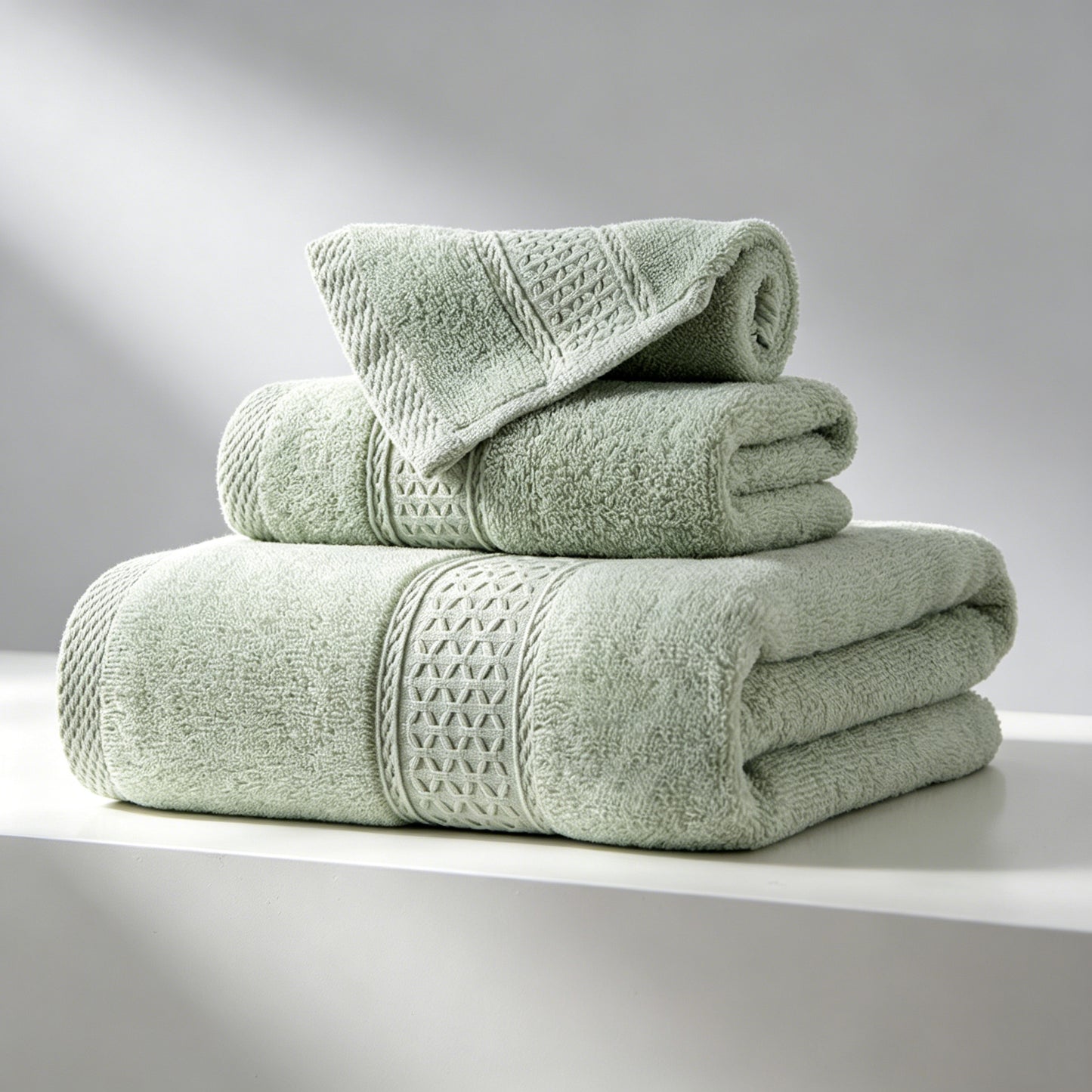 sevenlifeco® 100% Cotton Solid & Texture 3-pc Towel Set