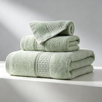 sevenlifeco® 100% Cotton Solid & Texture 3-pc Towel Set