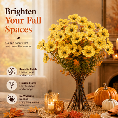 🎁 Last Day 50% OFF - Fall Artificial Flowers For Halloween & Autumn Decor