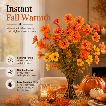 🎁 Last Day 50% OFF - Fall Artificial Flowers For Halloween & Autumn Decor