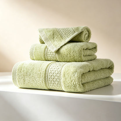 sevenlifeco® 100% Cotton Solid & Texture 3-pc Towel Set