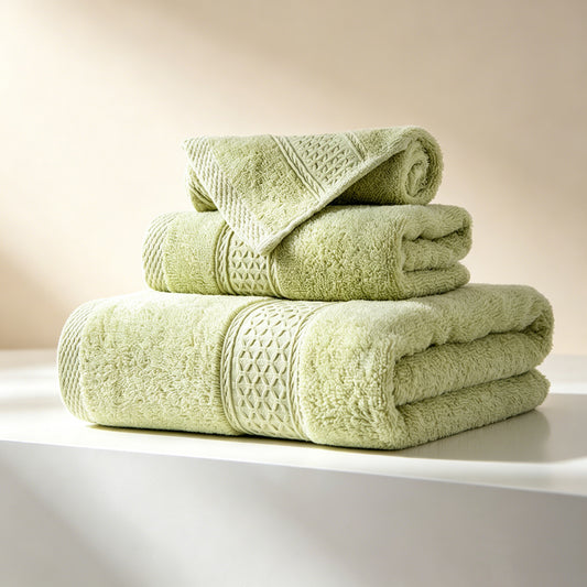 sevenlifeco® 100% Cotton Solid & Texture 3-pc Towel Set