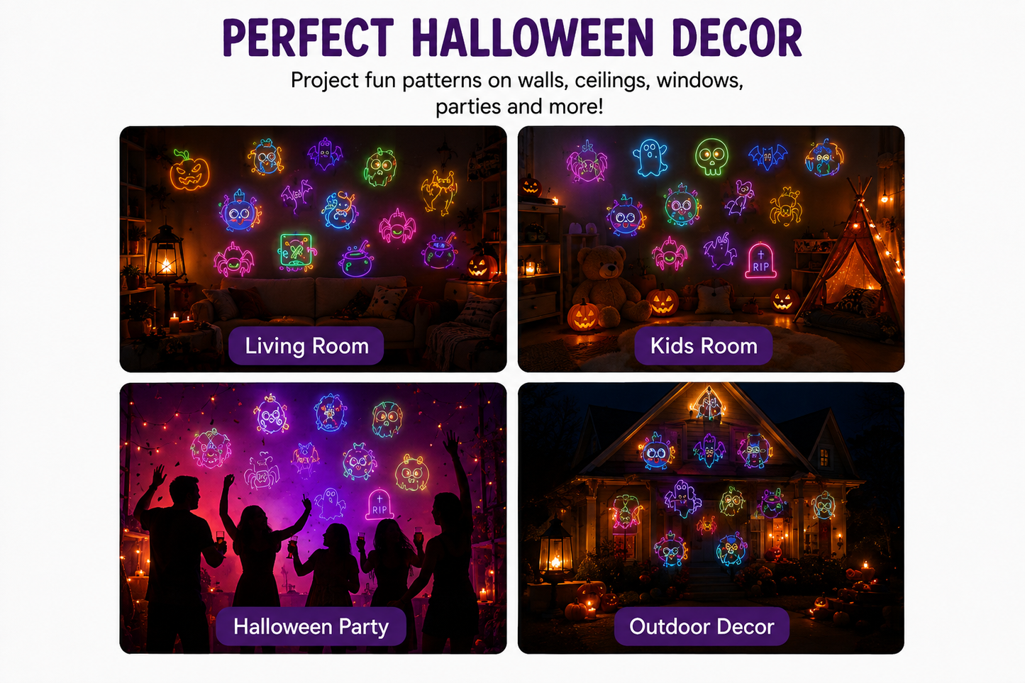 Halloween Finger Projector Lights