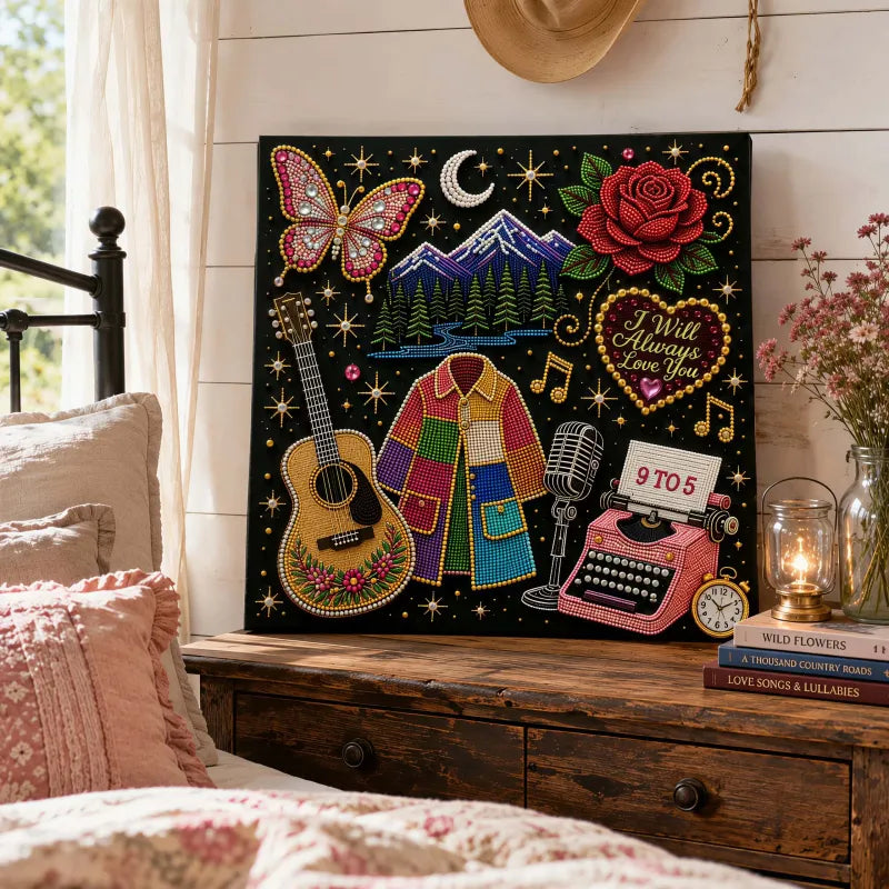 🎤 Premium 3D Pearl Dolly Country Music Tribute Art Kit
