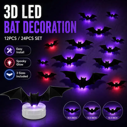 🔥Last Day 49% OFF🔥Halloween 3D Bat Light LED Decorations