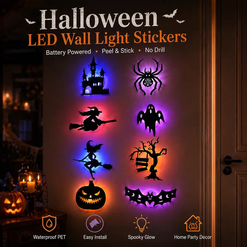 🔥Last Day 49% OFF🔥Halloween LED Silhouette Wall Light Stickers