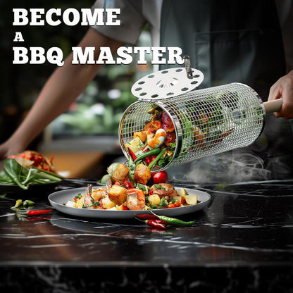 Make Grilling Easier with the Rotating BBQ Grill Basket