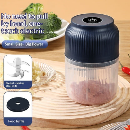 Electric Garlic Chopper, Mini Portable Veggie Chopper, 250ML Garlic Grinder Masher Onion Grinder, Blender To Vegetable, Wireless Food Processor For Ginger, Chili, Fruit, Meat