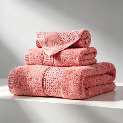 sevenlifeco® 100% Cotton Solid & Texture 3-pc Towel Set