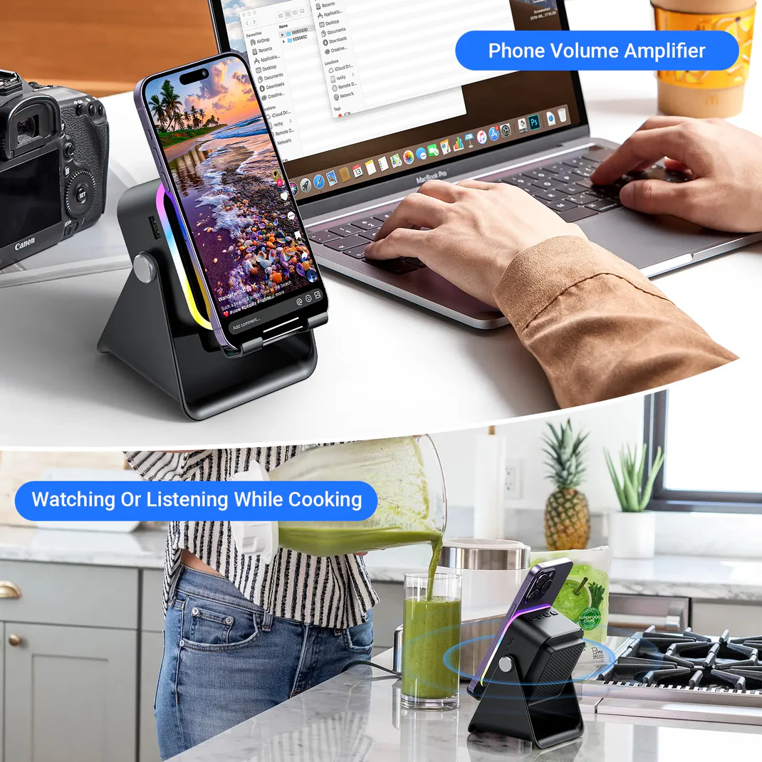 Wireless music stand used in everyday spaces