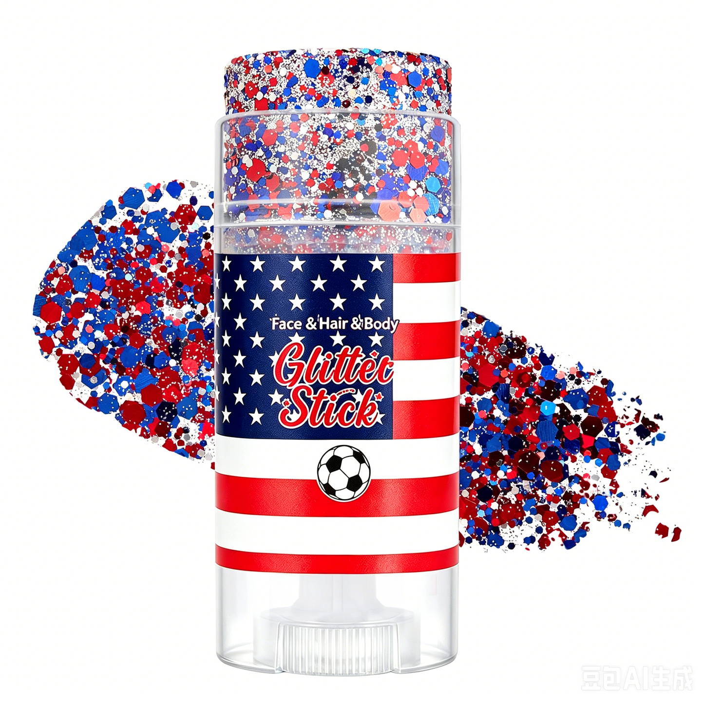 4th of July Glitter Stick | Red, White & Blue Body & Hair Sparkle for Independence Day
