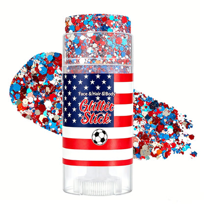 4th of July Glitter Stick | Red, White & Blue Body & Hair Sparkle for Independence Day