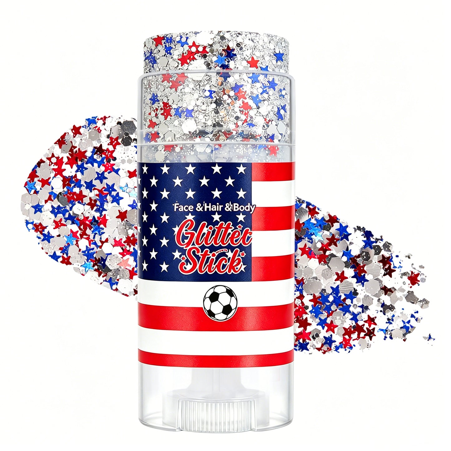 4th of July Glitter Stick | Red, White & Blue Body & Hair Sparkle for Independence Day