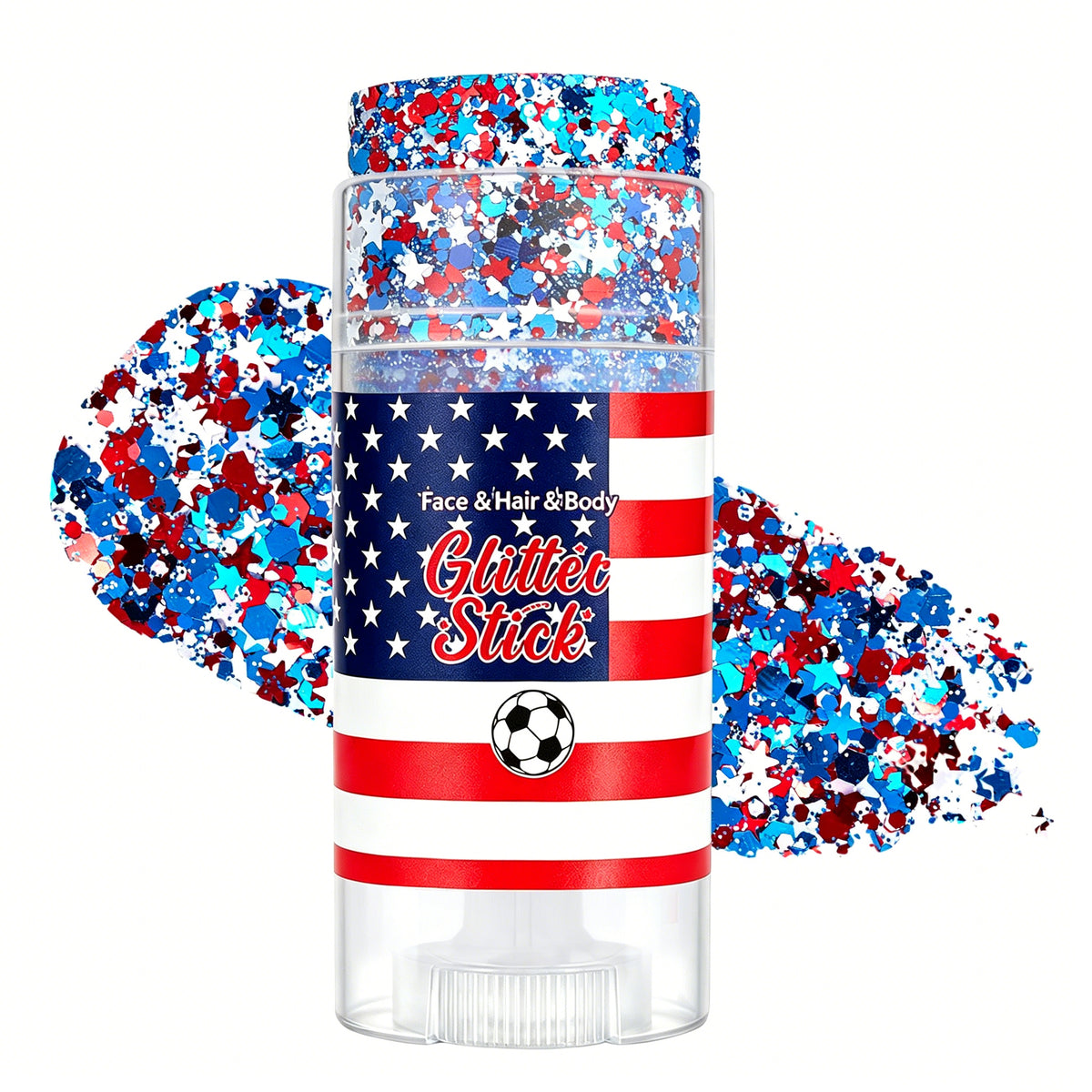 4th of July Glitter Stick | Red, White & Blue Body & Hair Sparkle for Independence Day