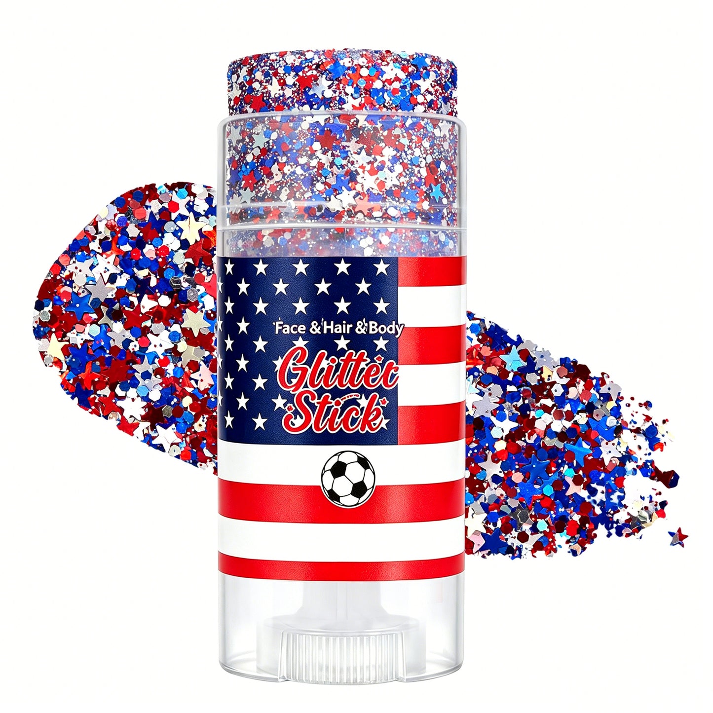 4th of July Glitter Stick | Red, White & Blue Body & Hair Sparkle for Independence Day