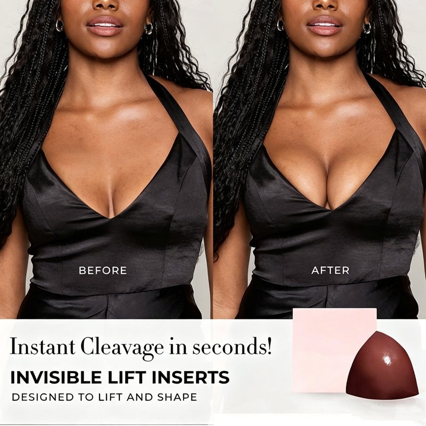 Double-Sided Adhesive Invisible Lift Bra Inserts – Natural Boost for All Outfits