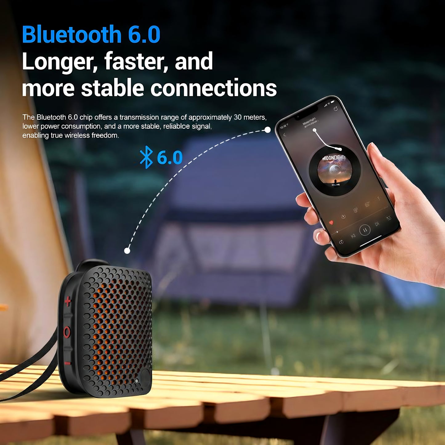 Clip-On IPX7 Waterproof Bluetooth Mini Speaker, TWS Stereo for Outdoor Workout Shower