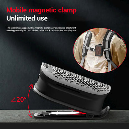 Clip-On IPX7 Waterproof Bluetooth Mini Speaker, TWS Stereo for Outdoor Workout Shower