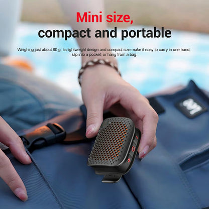 Clip-On IPX7 Waterproof Bluetooth Mini Speaker, TWS Stereo for Outdoor Workout Shower