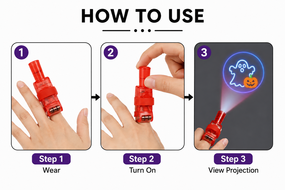 Halloween Finger Projector Lights