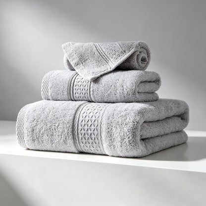 sevenlifeco® 100% Cotton Solid & Texture 3-pc Towel Set