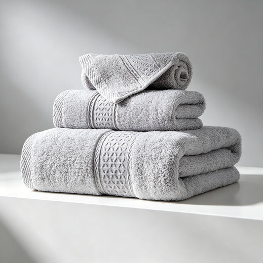 sevenlifeco® 100% Cotton Solid & Texture 3-pc Towel Set
