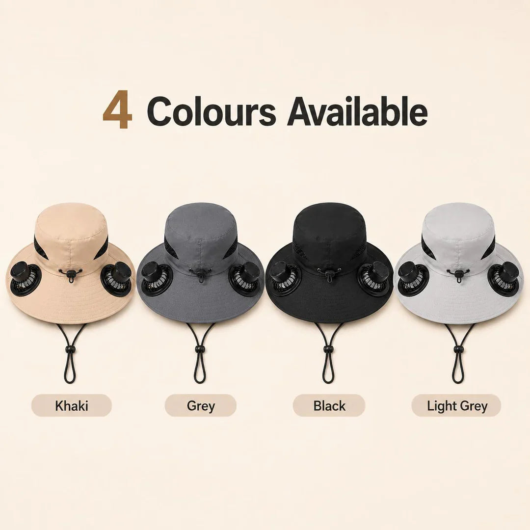 🧢 LIMITED-TIME 50% OFF! ✨ Solar Fan Sun Hat – UPF 50+, Dual Power, Ultralight ☀️