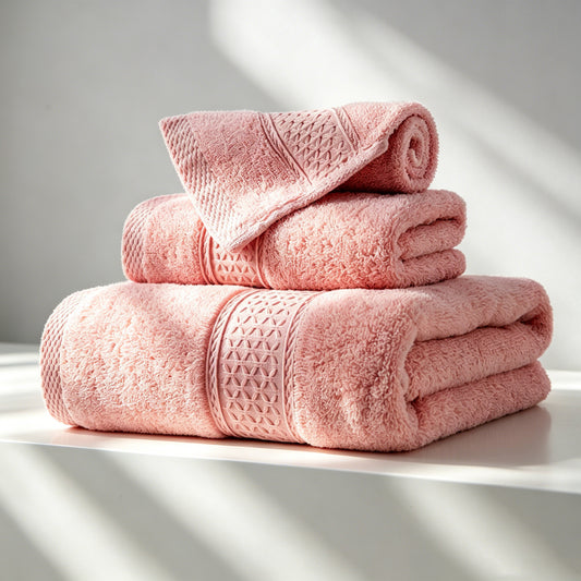 sevenlifeco® 100% Cotton Solid & Texture 3-pc Towel Set