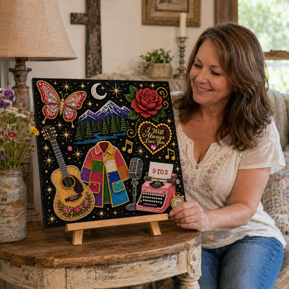 🎤 Premium 3D Pearl Dolly Country Music Tribute Art Kit