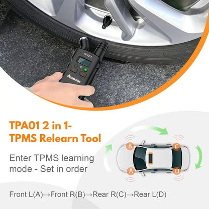 🚗TPMS 2-in-1 Relearn Tool & Digital Tire Pressure Gauge