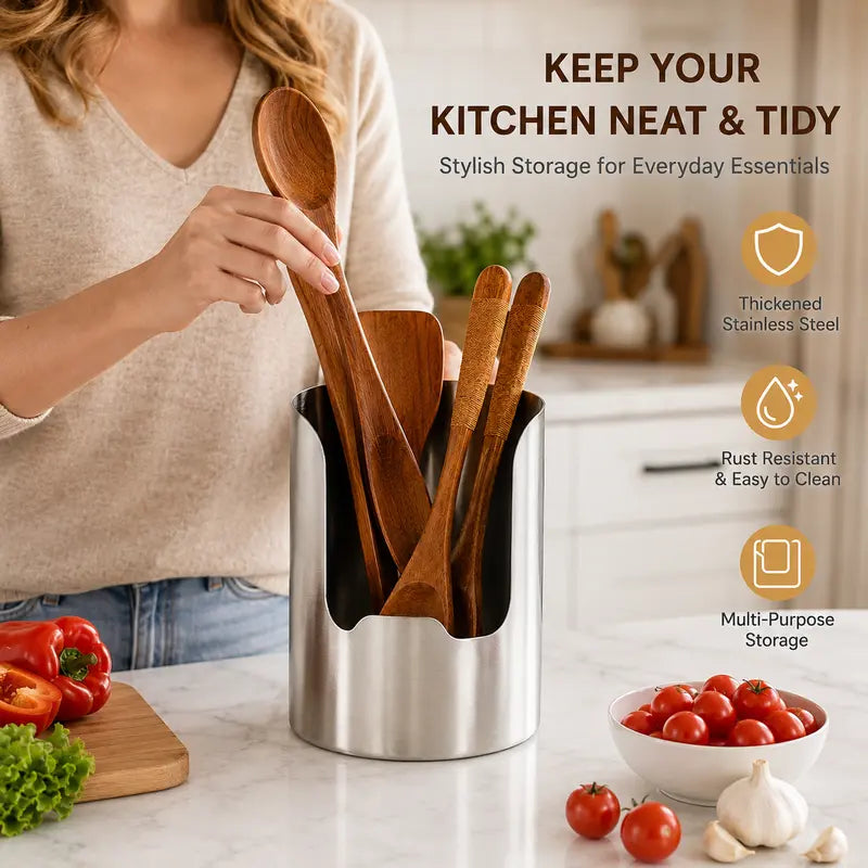 (BUY 2 FREE SHIPPING)Thickened Stainless Steel Utensil Organizer