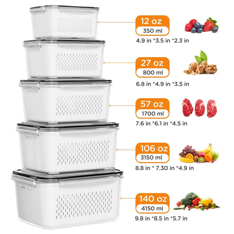 🔥Last Day 49% Off 5 Pack Fridge Organizers and Storage