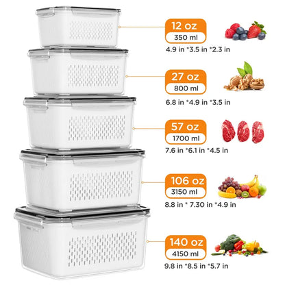 🔥Last Day 49% Off 5 Pack Fridge Organizers and Storage