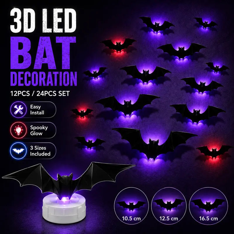 🔥Last Day 49% OFF🔥Halloween 3D Bat Light LED Decorations