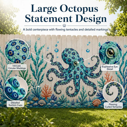Reusable Ocean Octopus Mural Stencil Set