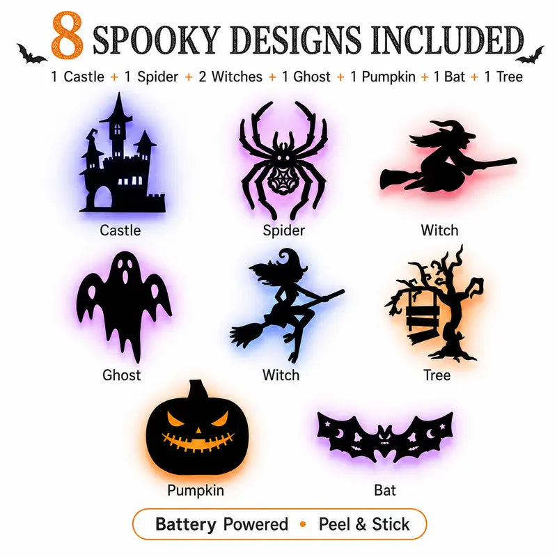 🔥Last Day 49% OFF🔥Halloween LED Silhouette Wall Light Stickers